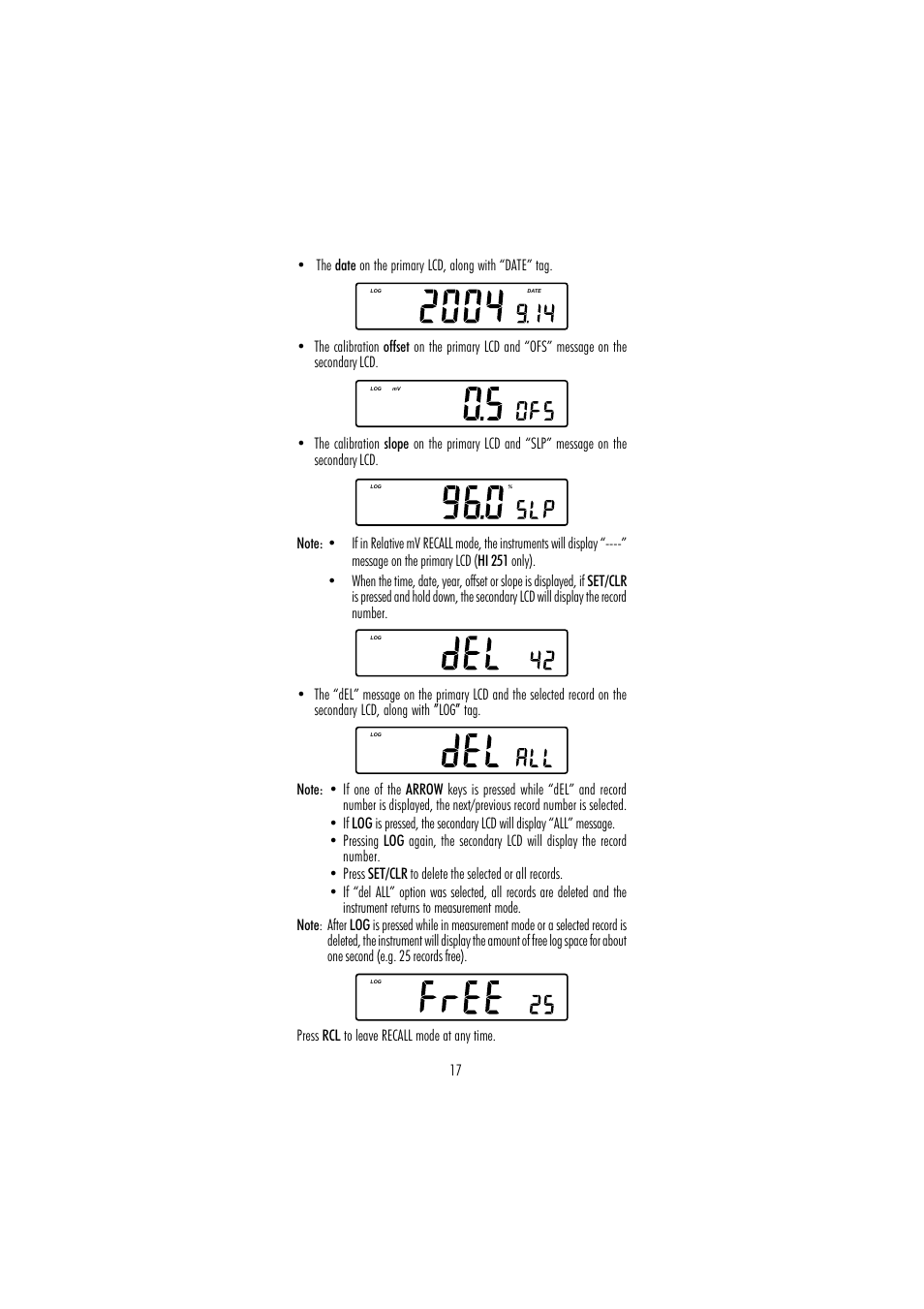 Hanna Instruments HI 250 User Manual | Page 17 / 40