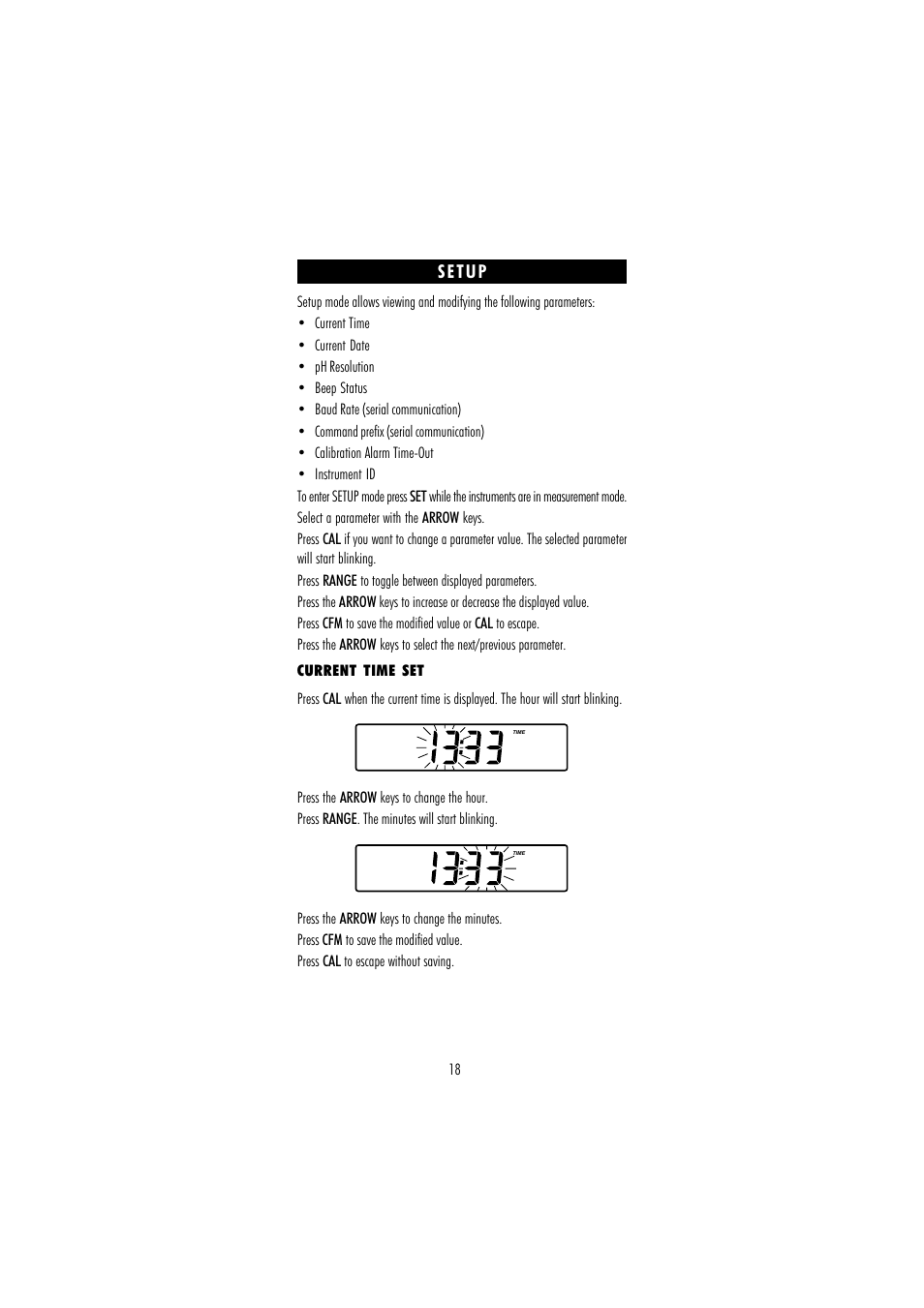 Setup | Hanna Instruments HI 250 User Manual | Page 18 / 40