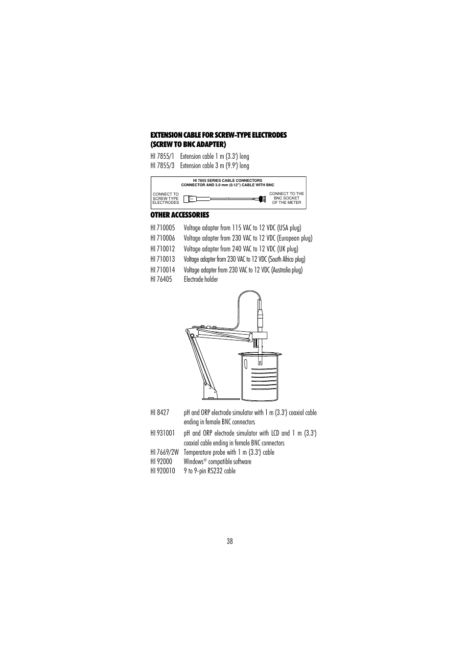 Hanna Instruments HI 250 User Manual | Page 38 / 40