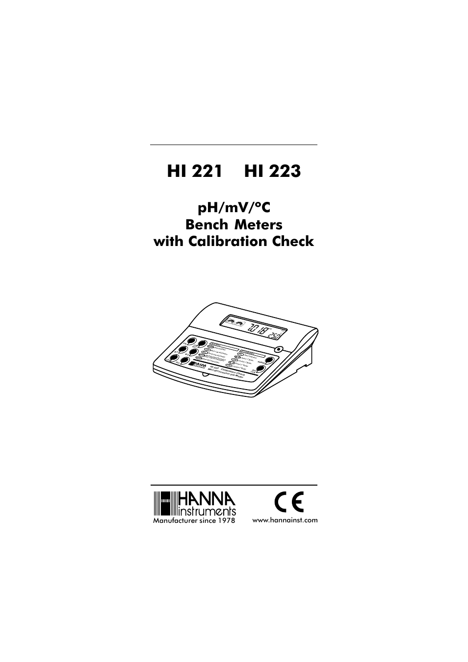 Hanna Instruments HI 221 User Manual | 40 pages