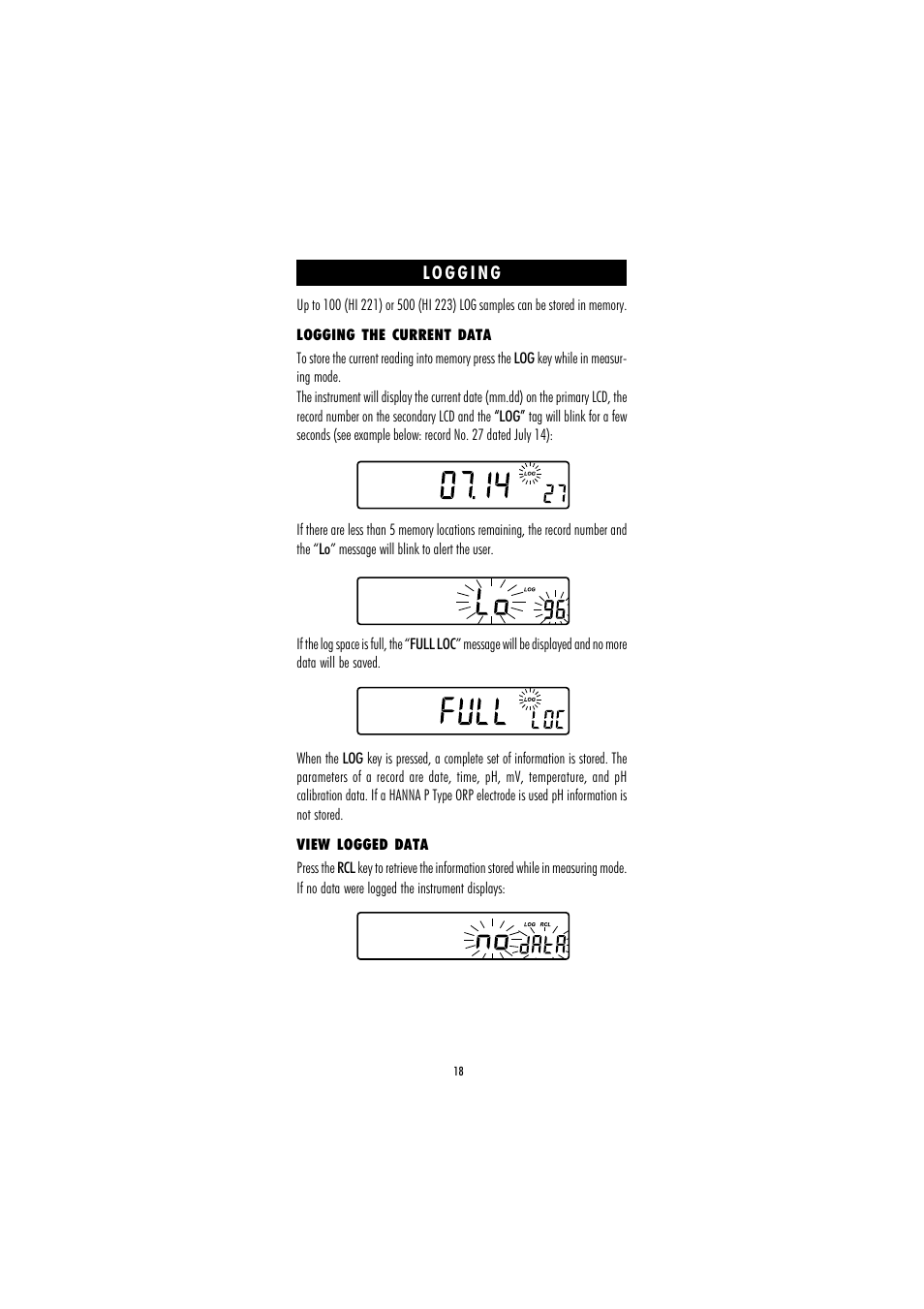 Hanna Instruments HI 221 User Manual | Page 18 / 40