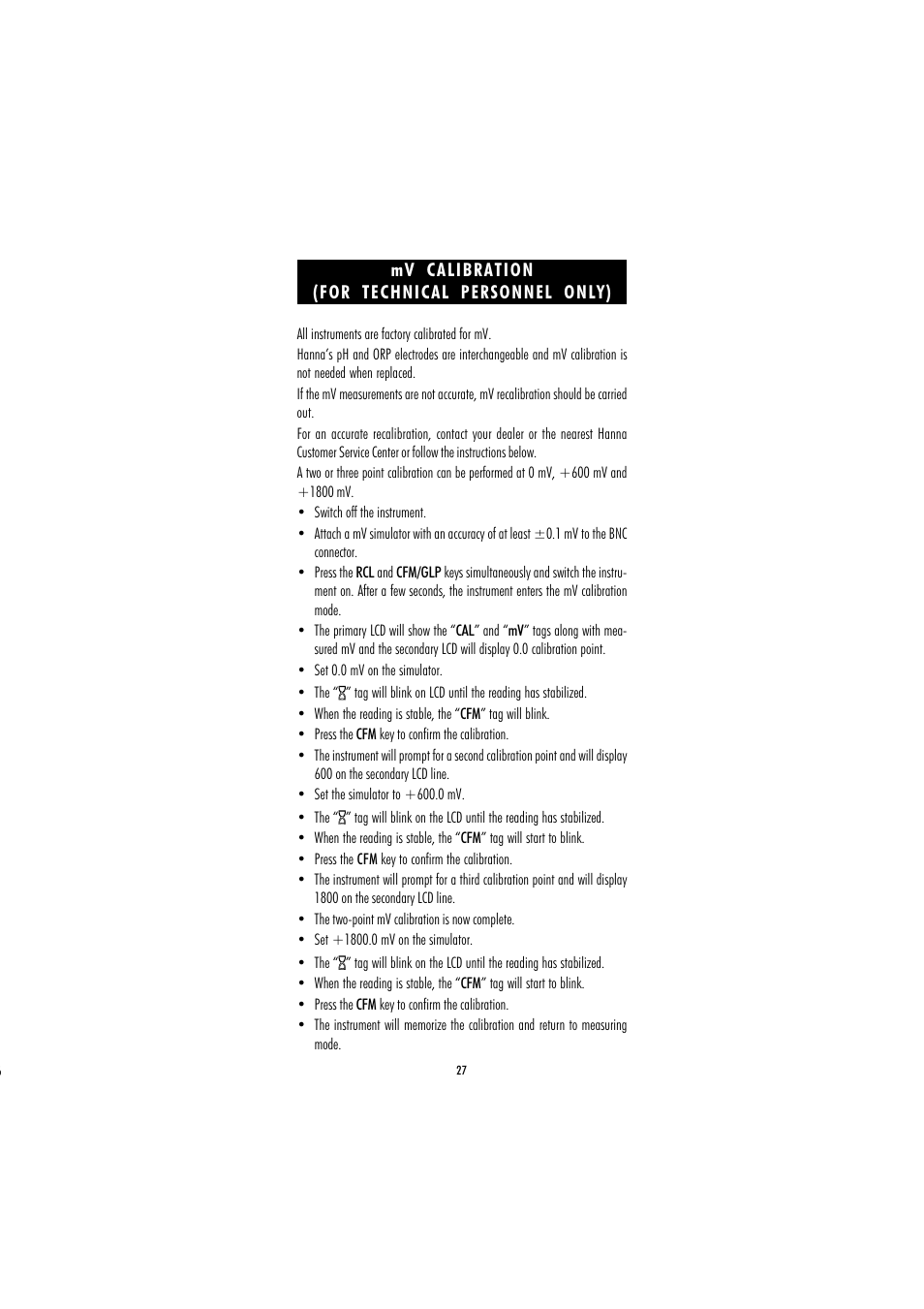 Hanna Instruments HI 221 User Manual | Page 27 / 40