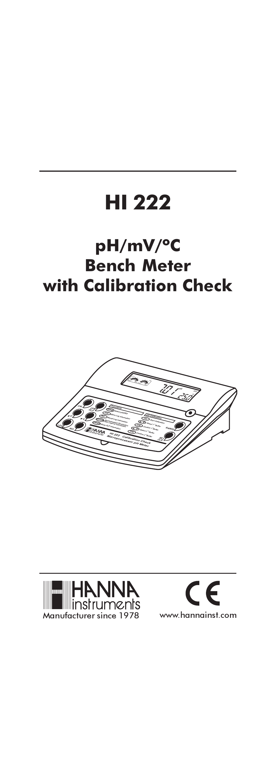 Hanna Instruments HI 222 User Manual | 40 pages