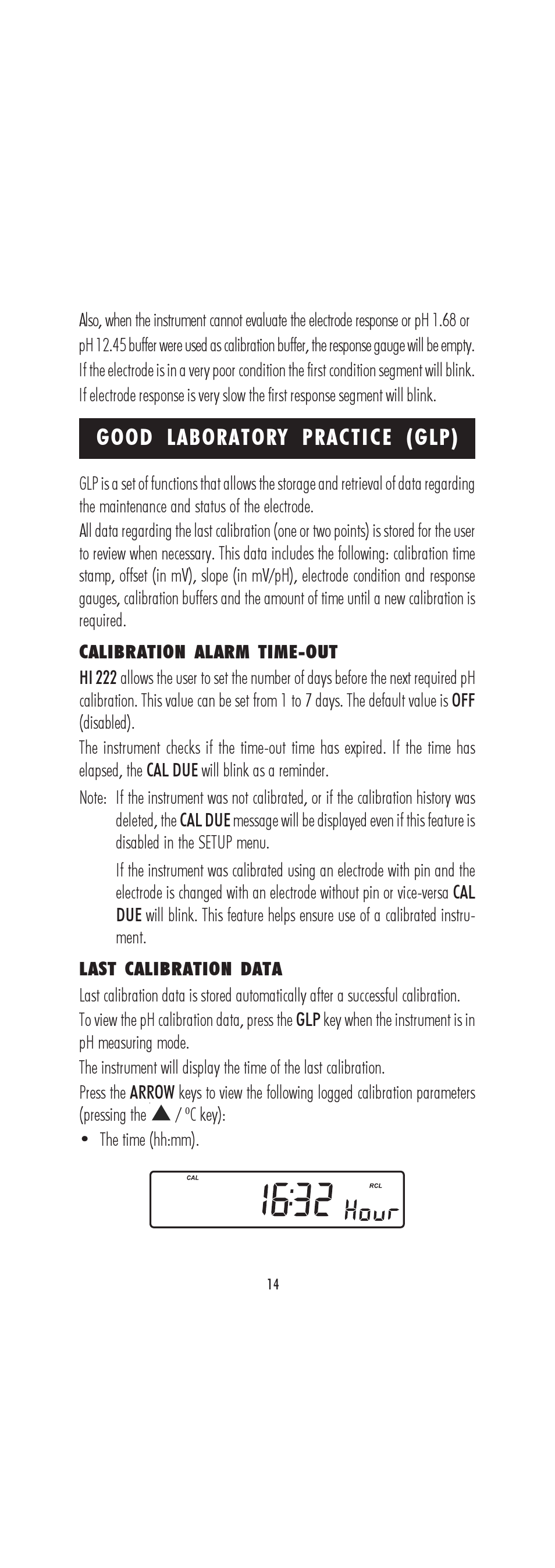 Good laboratory practice (glp) | Hanna Instruments HI 222 User Manual | Page 14 / 40