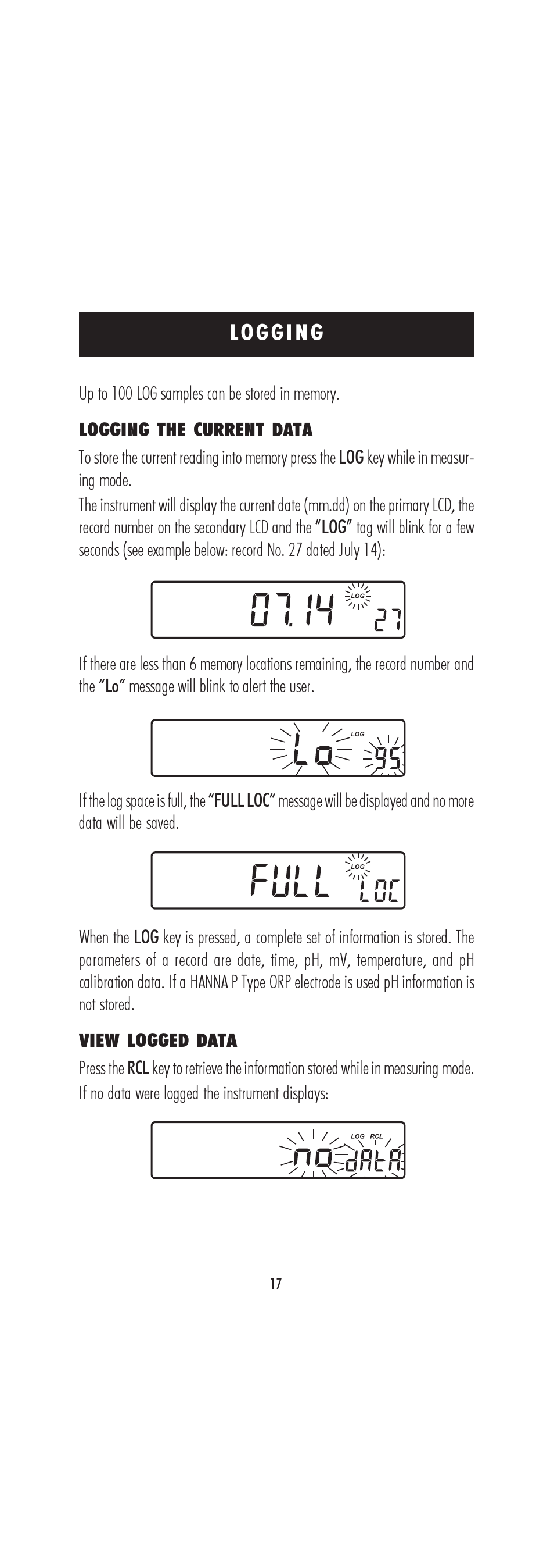 Hanna Instruments HI 222 User Manual | Page 17 / 40