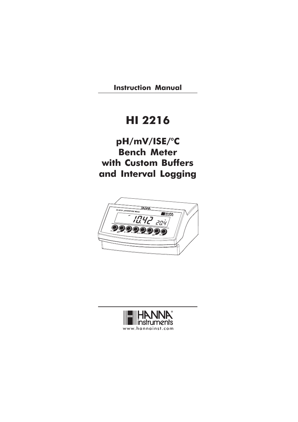 Hanna Instruments HI 2216 User Manual | 52 pages