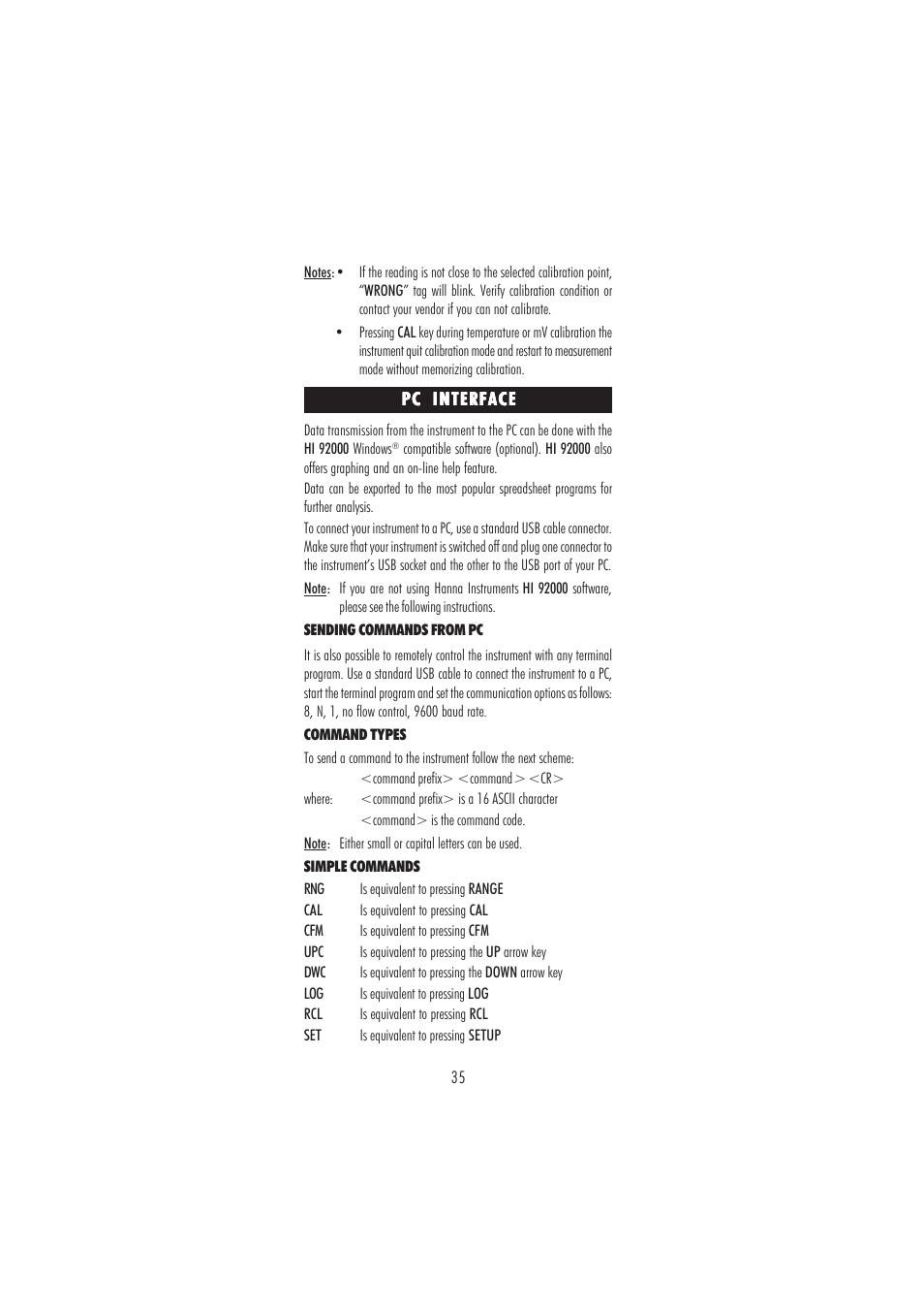 Hanna Instruments HI 2216 User Manual | Page 35 / 52
