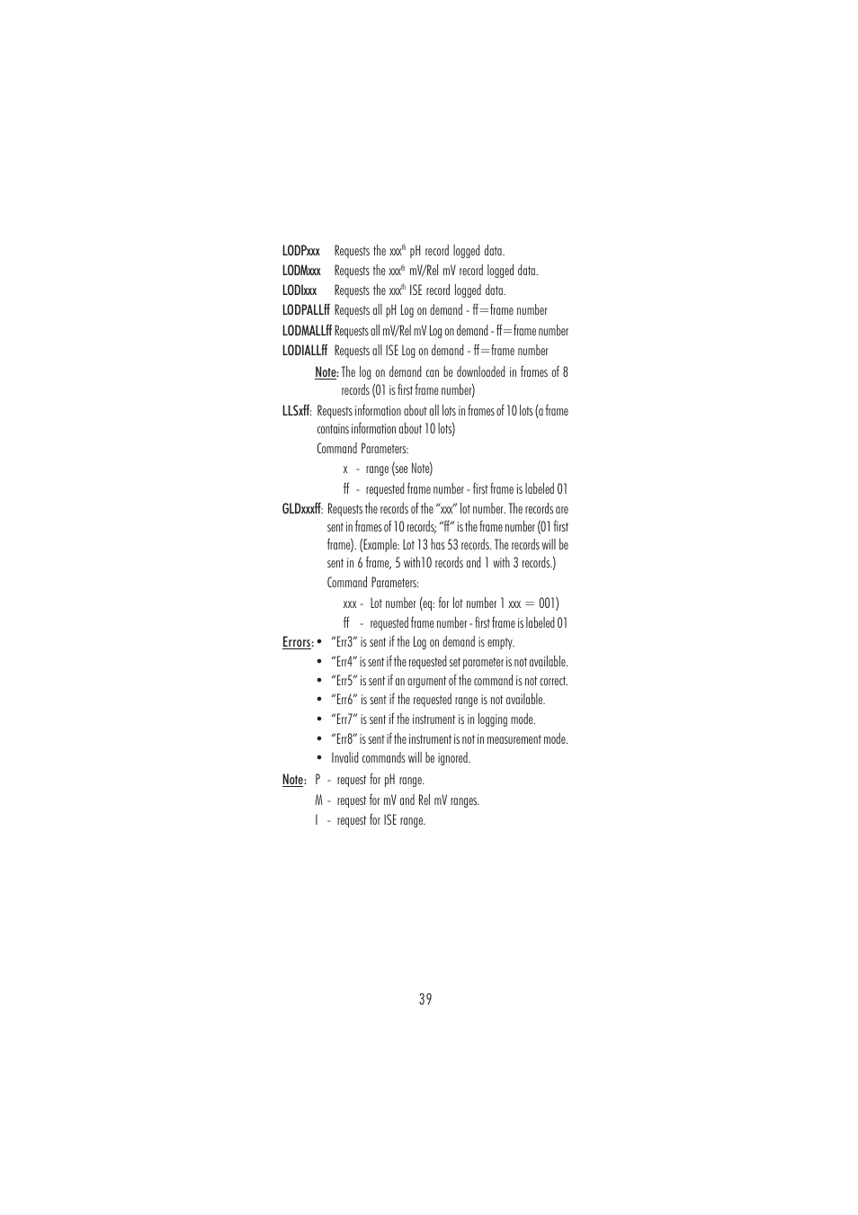 Hanna Instruments HI 2216 User Manual | Page 39 / 52