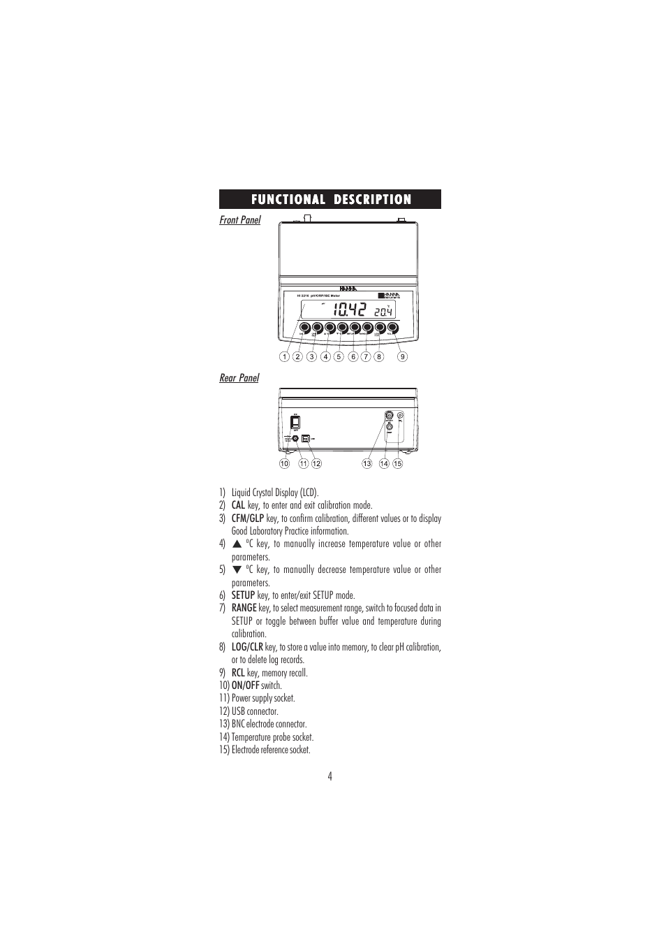 Hanna Instruments HI 2216 User Manual | Page 4 / 52