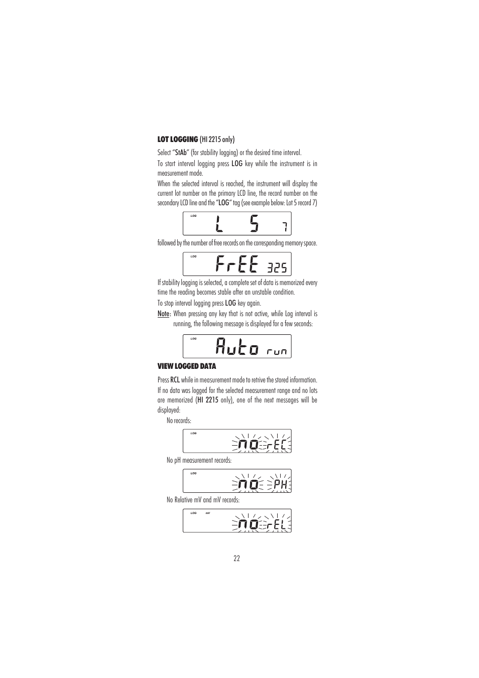 Hanna Instruments HI 2214 User Manual | Page 22 / 48