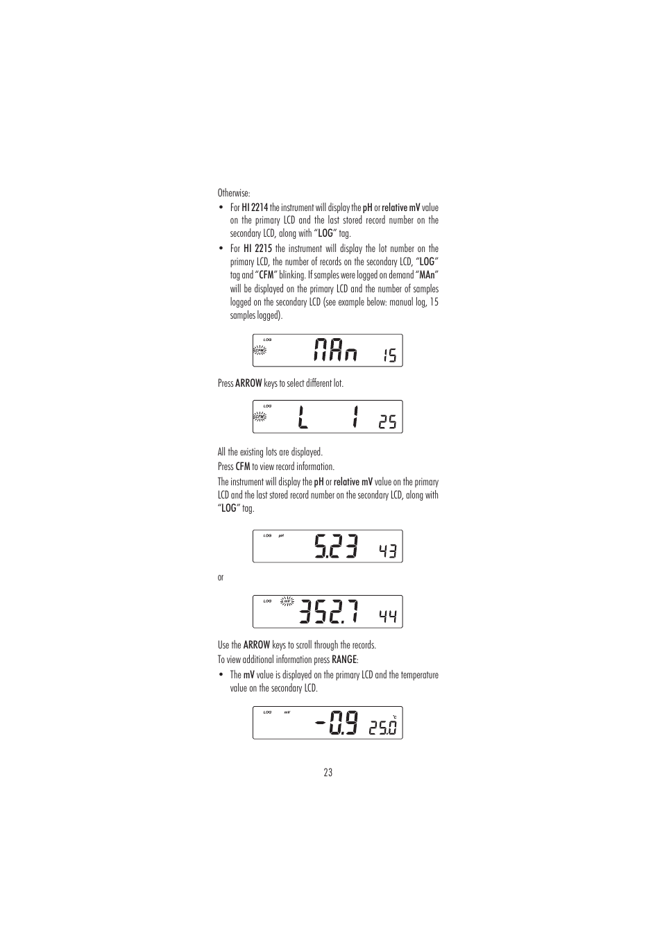 Hanna Instruments HI 2214 User Manual | Page 23 / 48