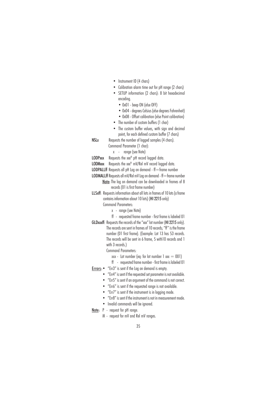 Hanna Instruments HI 2214 User Manual | Page 35 / 48