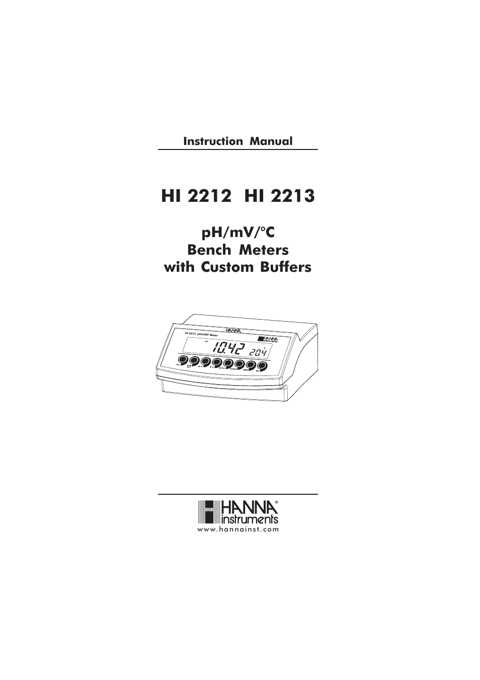 Hanna Instruments HI 2212 User Manual | 36 pages