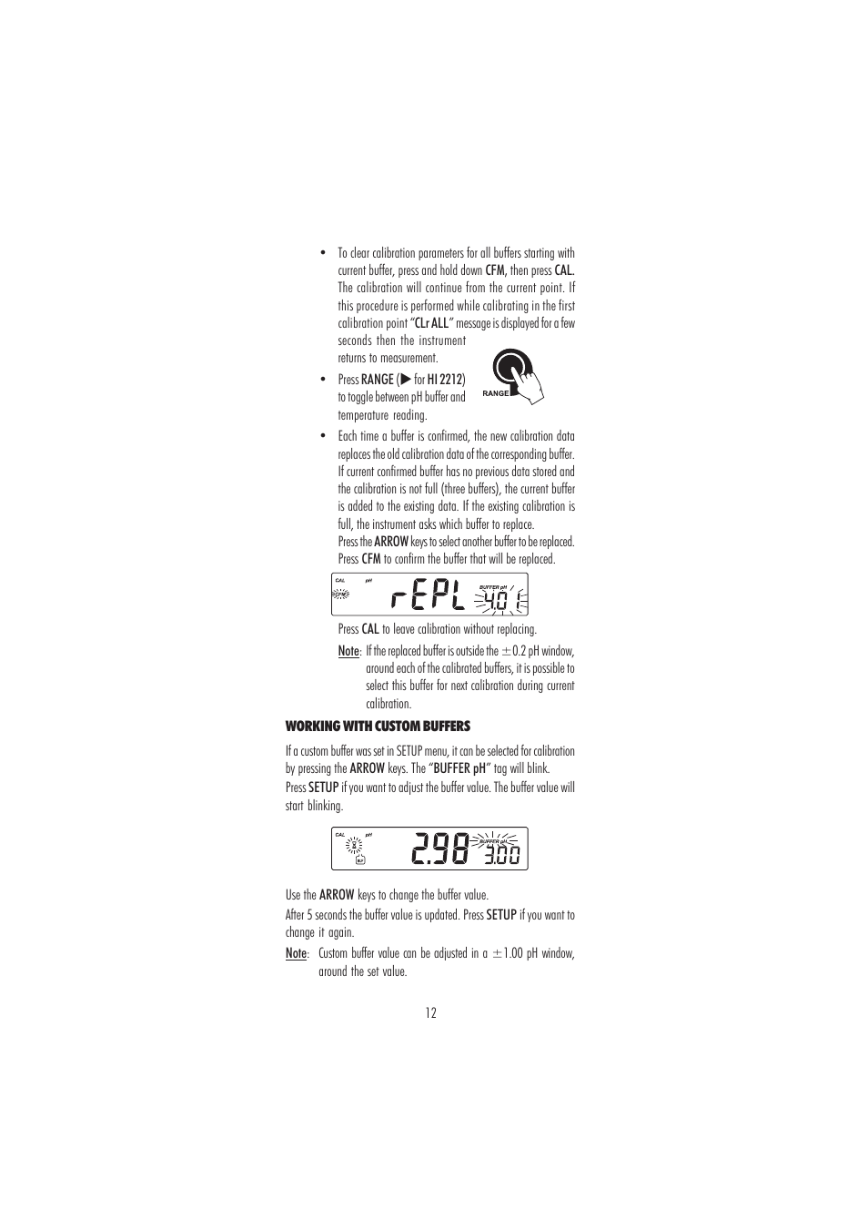 Hanna Instruments HI 2212 User Manual | Page 12 / 36