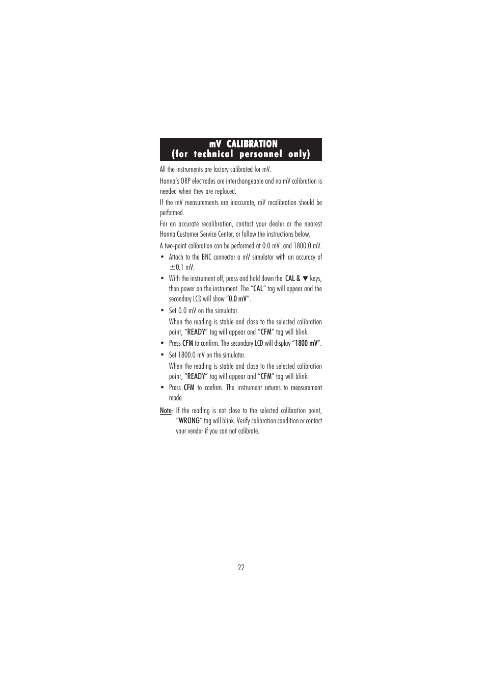 Hanna Instruments HI 2212 User Manual | Page 22 / 36