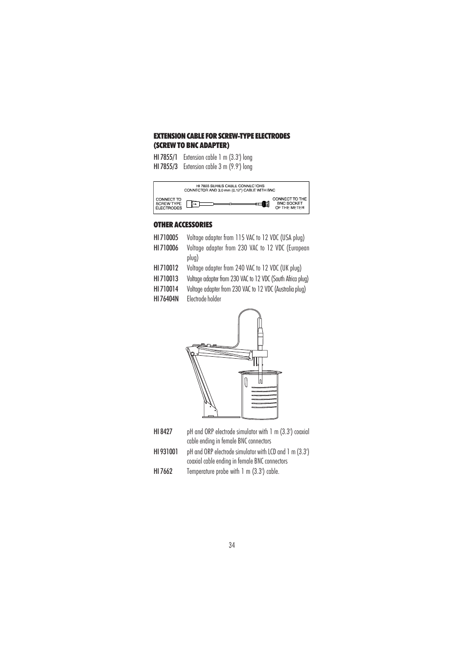 Hanna Instruments HI 2212 User Manual | Page 34 / 36