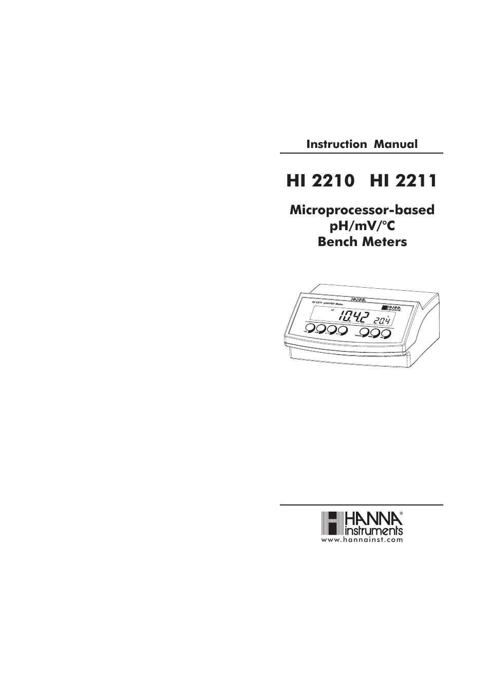 Hanna Instruments HI 2210 User Manual | 15 pages