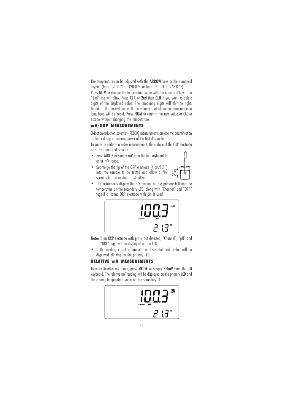 Hanna Instruments HI 121 User Manual | Page 13 / 60