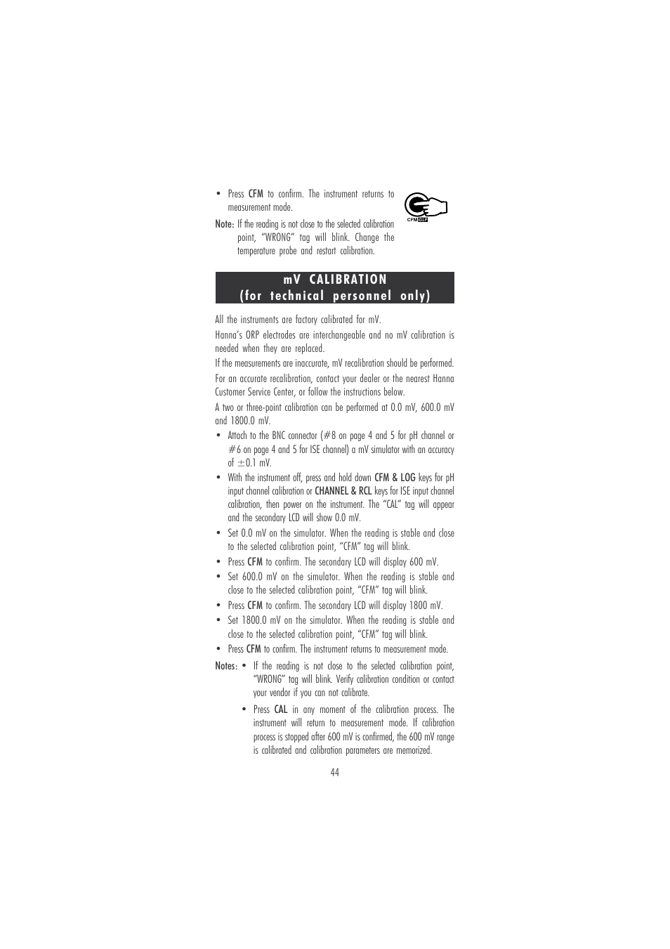 Hanna Instruments HI 121 User Manual | Page 44 / 60