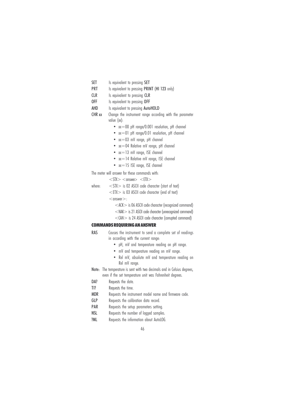 Hanna Instruments HI 121 User Manual | Page 46 / 60
