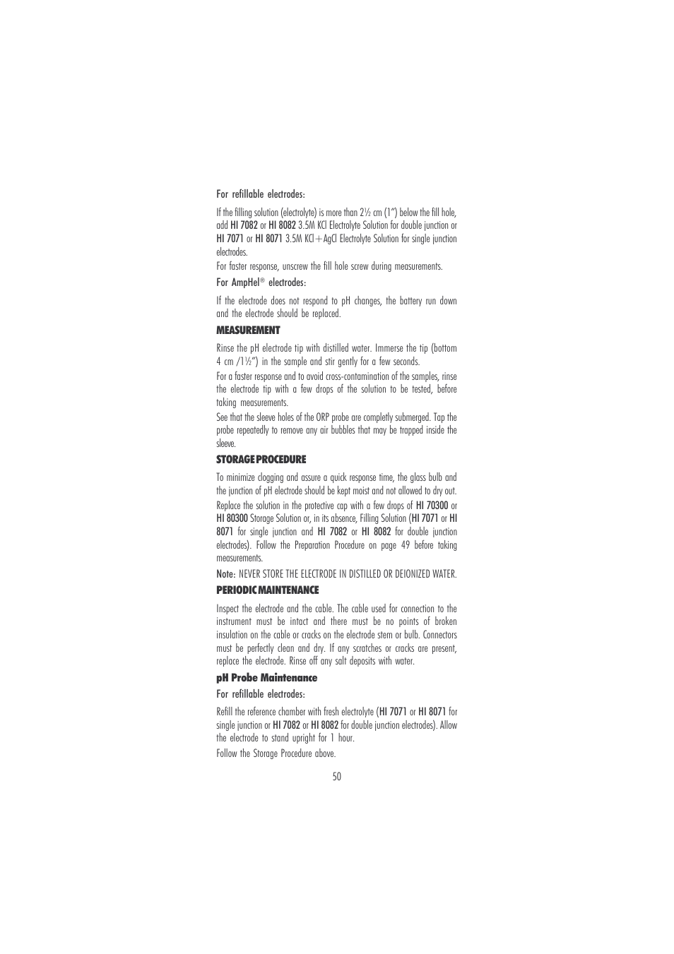 Hanna Instruments HI 121 User Manual | Page 50 / 60