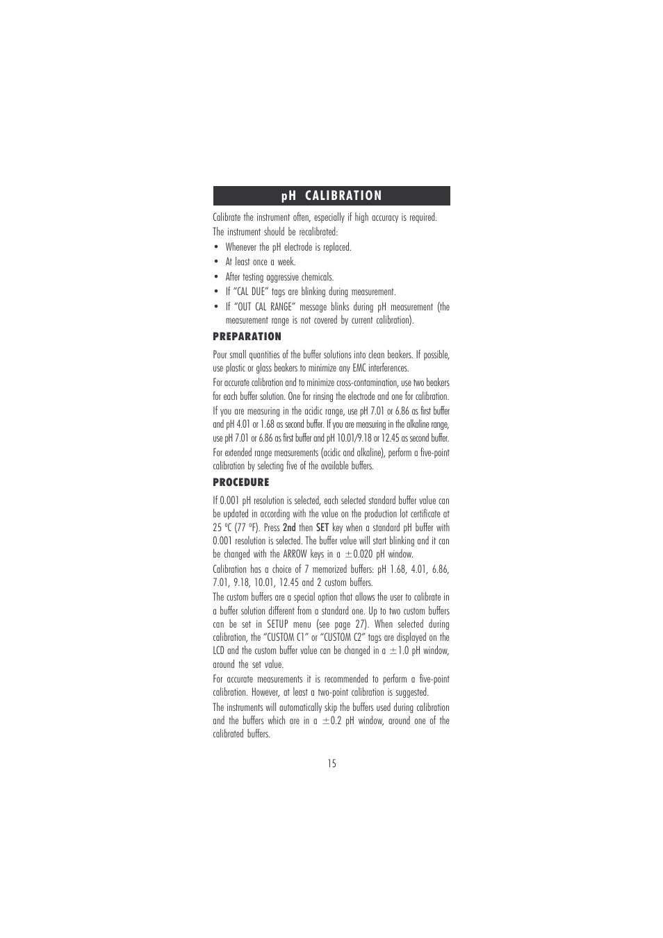 Hanna Instruments HI 120 User Manual | Page 15 / 56