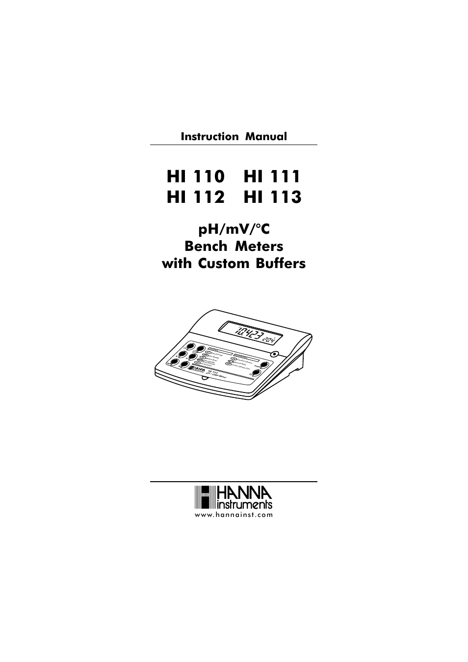 Hanna Instruments HI 110 User Manual | 40 pages