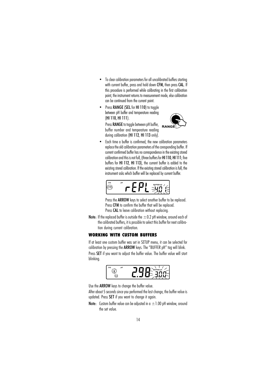 Hanna Instruments HI 110 User Manual | Page 14 / 40