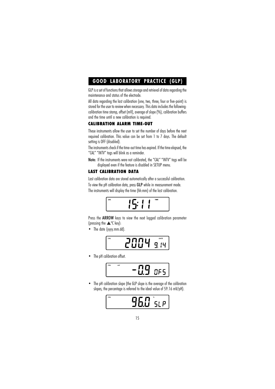 Good laboratory practice (glp) | Hanna Instruments HI 110 User Manual | Page 15 / 40