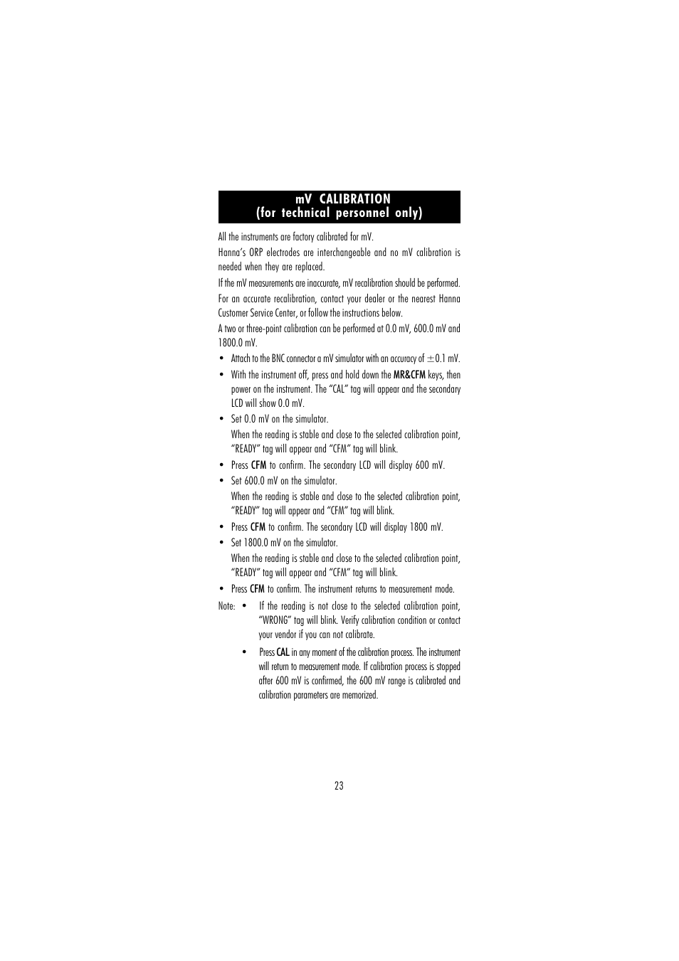 Hanna Instruments HI 110 User Manual | Page 23 / 40