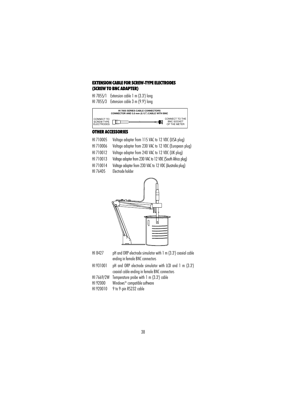 Hanna Instruments HI 110 User Manual | Page 38 / 40