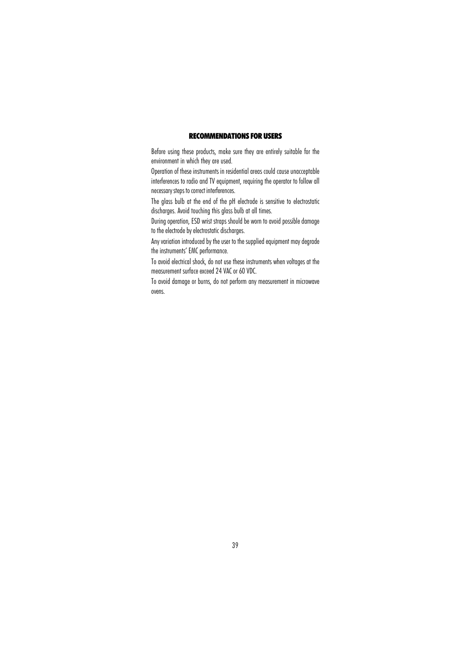Hanna Instruments HI 110 User Manual | Page 39 / 40
