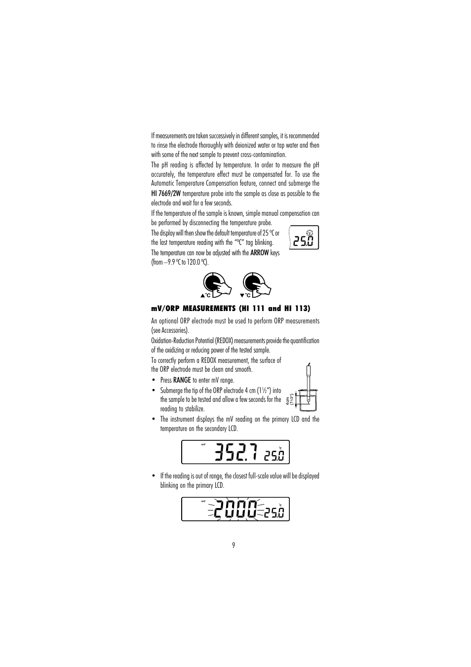 Hanna Instruments HI 110 User Manual | Page 9 / 40