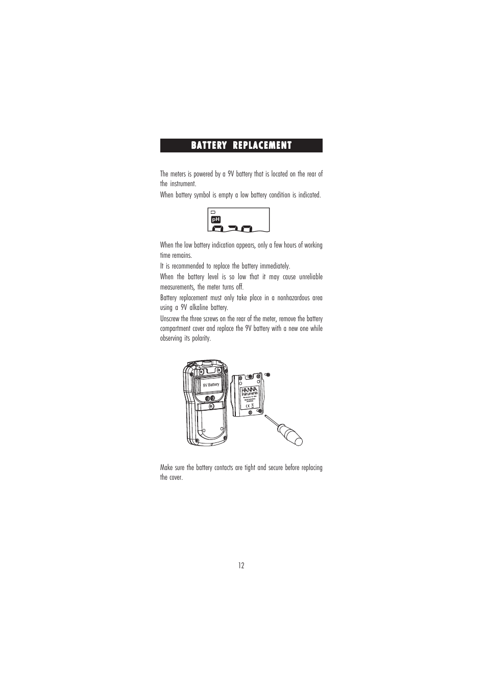 Hanna Instruments HI 9811-5 User Manual | Page 12 / 16