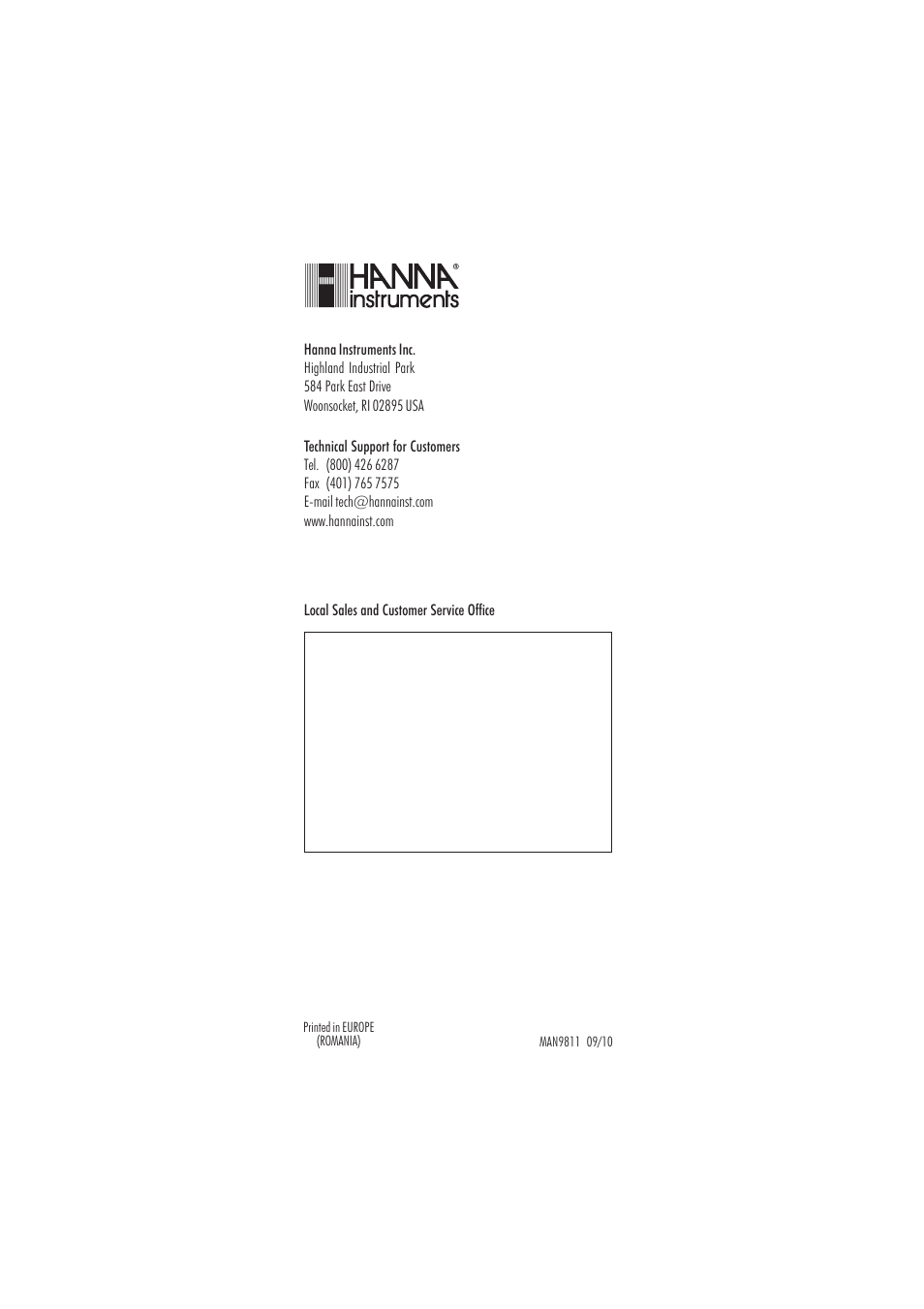 Hanna Instruments HI 9811-5 User Manual | Page 16 / 16