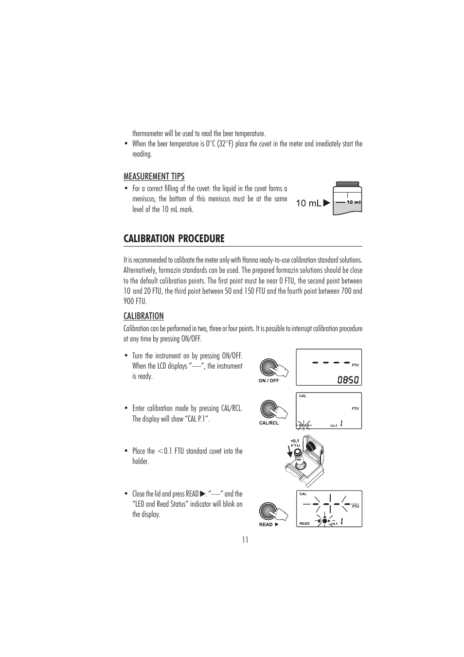 Calibration procedure | Hanna Instruments HI847492 User Manual | Page 11 / 28