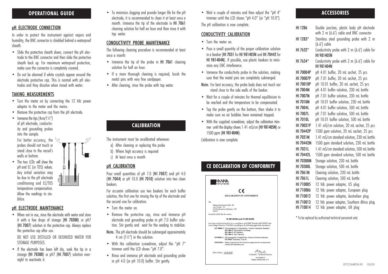 Hanna Instruments HI 981404N-01 User Manual | Page 2 / 2