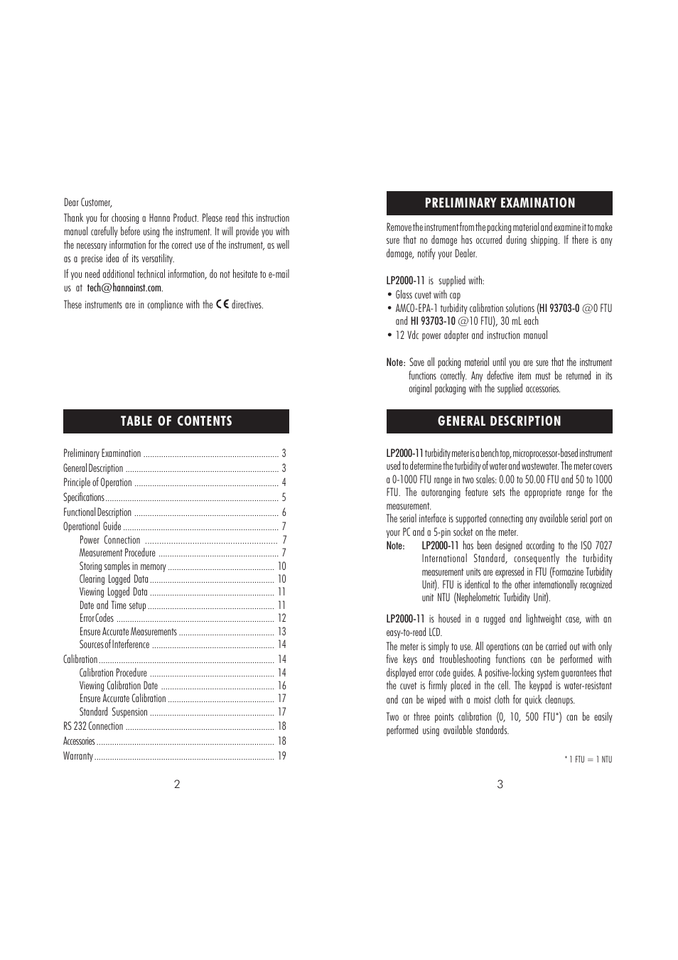 Hanna Instruments LP 2000-11 User Manual | Page 2 / 11