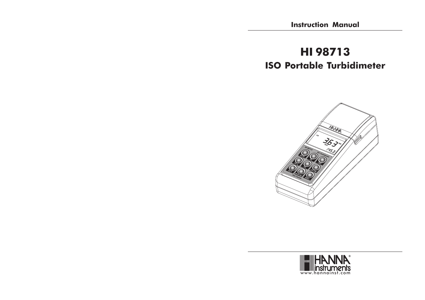 Hanna Instruments HI 98713 User Manual | 21 pages