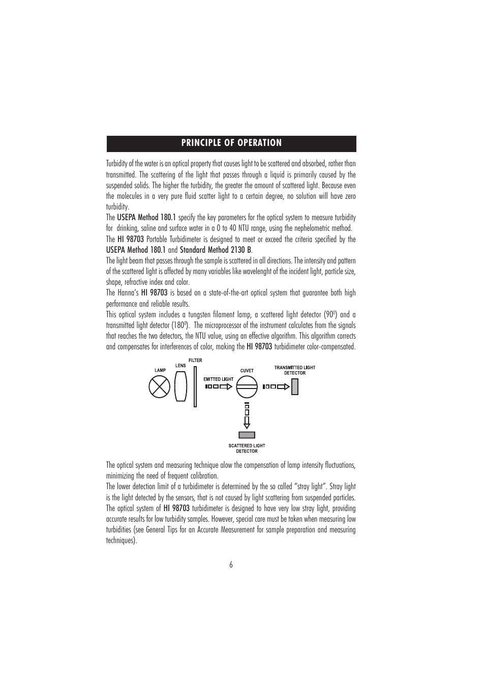 Hanna Instruments HI 98703 User Manual | Page 6 / 40