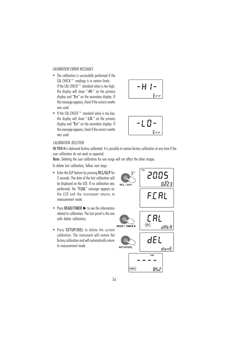 Hanna Instruments HI 93414 User Manual | Page 36 / 52
