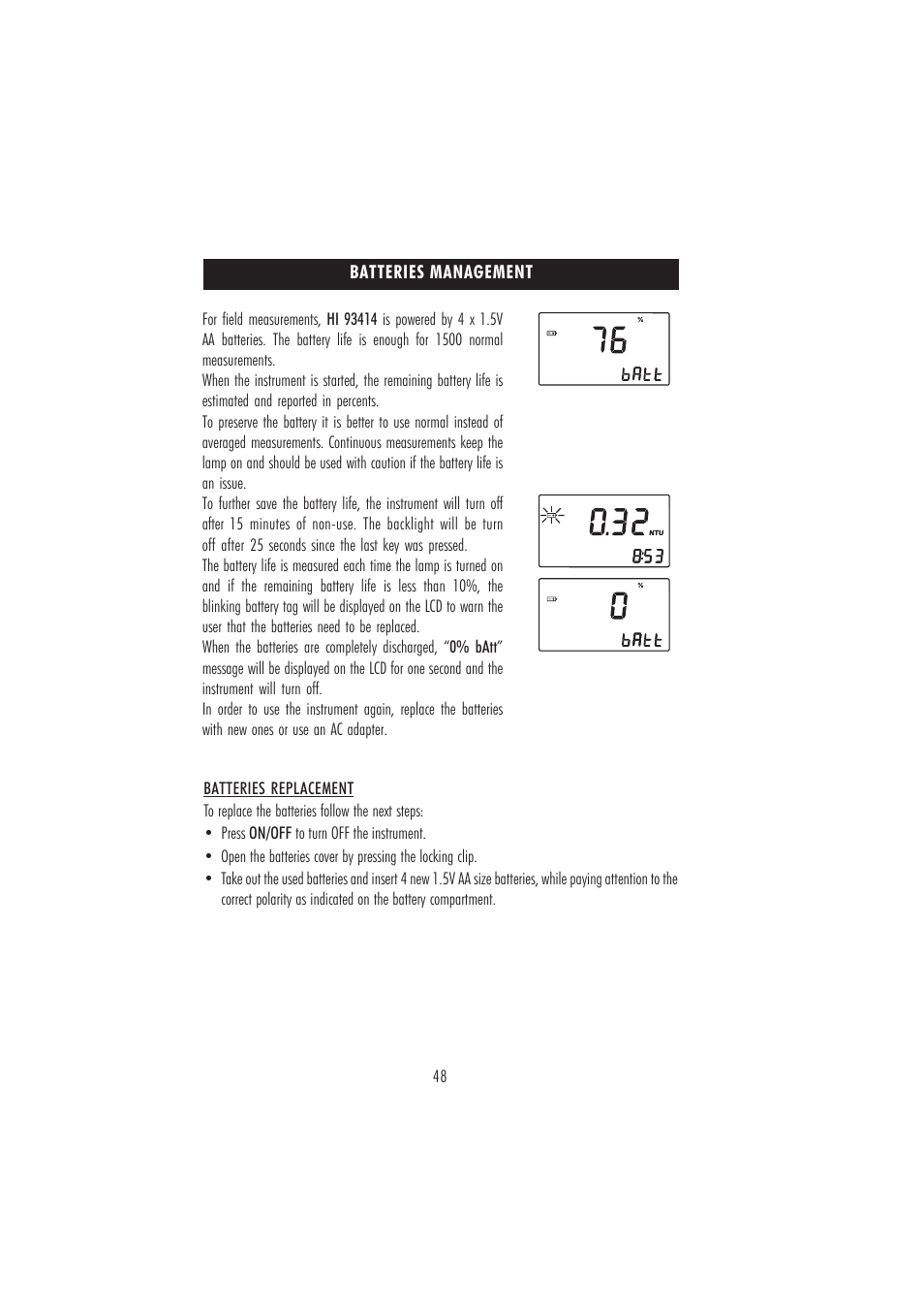 Hanna Instruments HI 93414 User Manual | Page 48 / 52