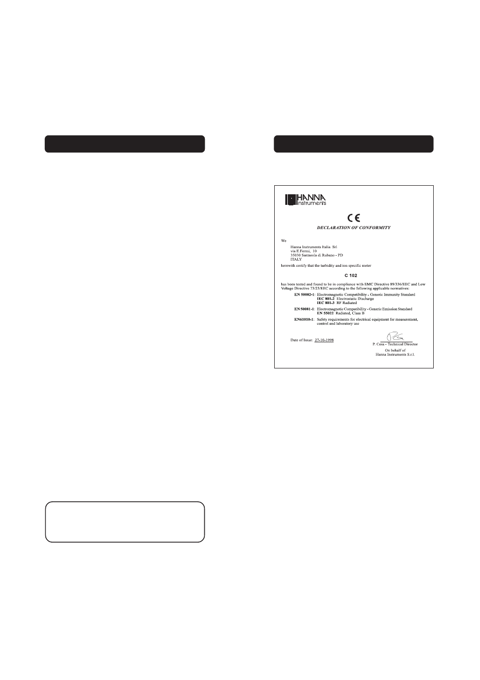 Hanna Instruments HI 93102 User Manual | Page 20 / 21