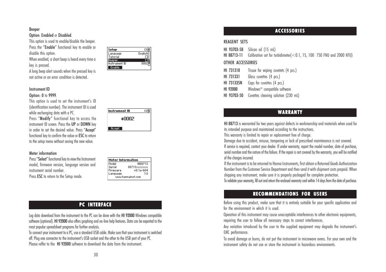 Hanna Instruments HI 88713 User Manual | Page 16 / 17