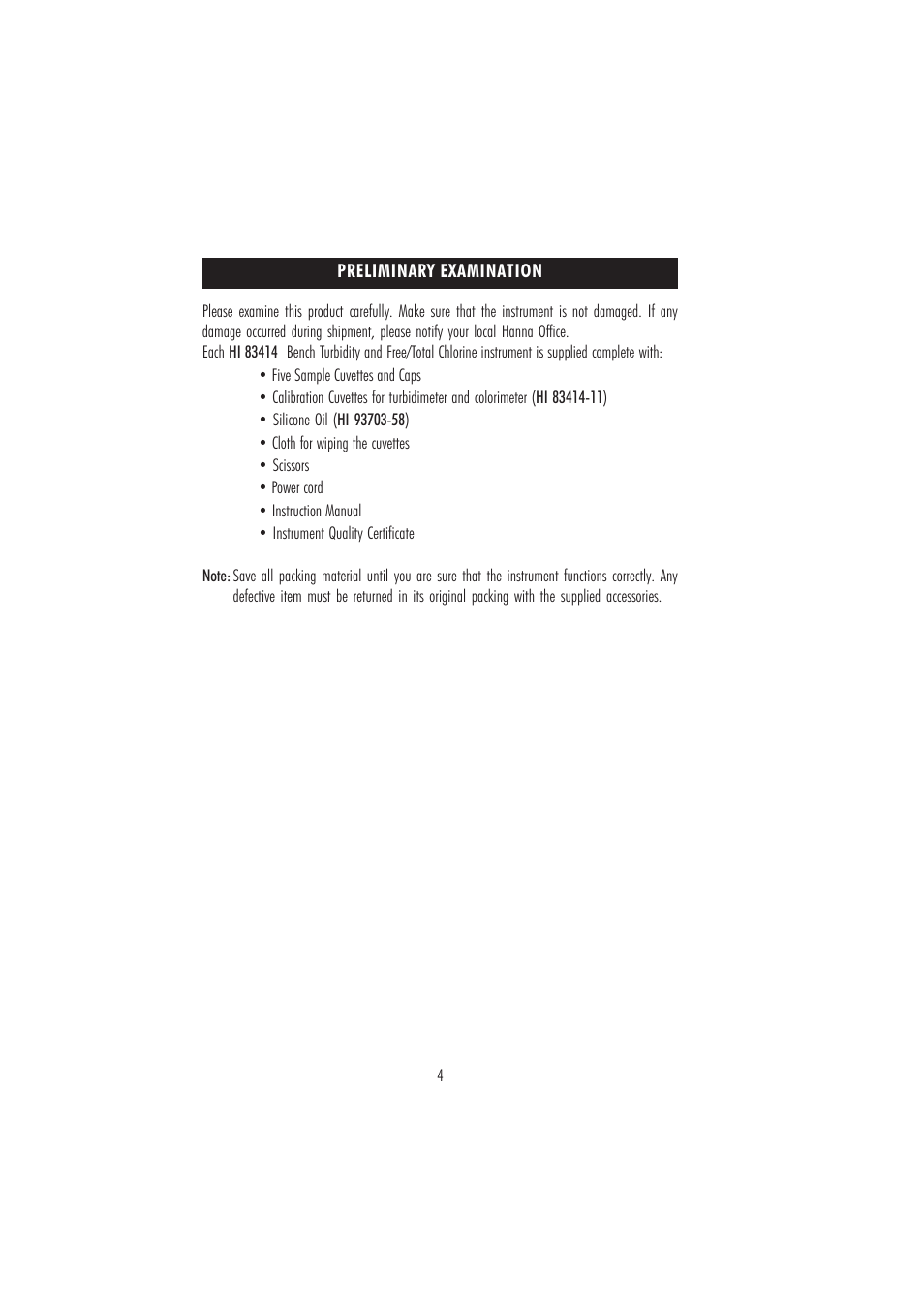 Hanna Instruments HI 83414 User Manual | Page 4 / 44