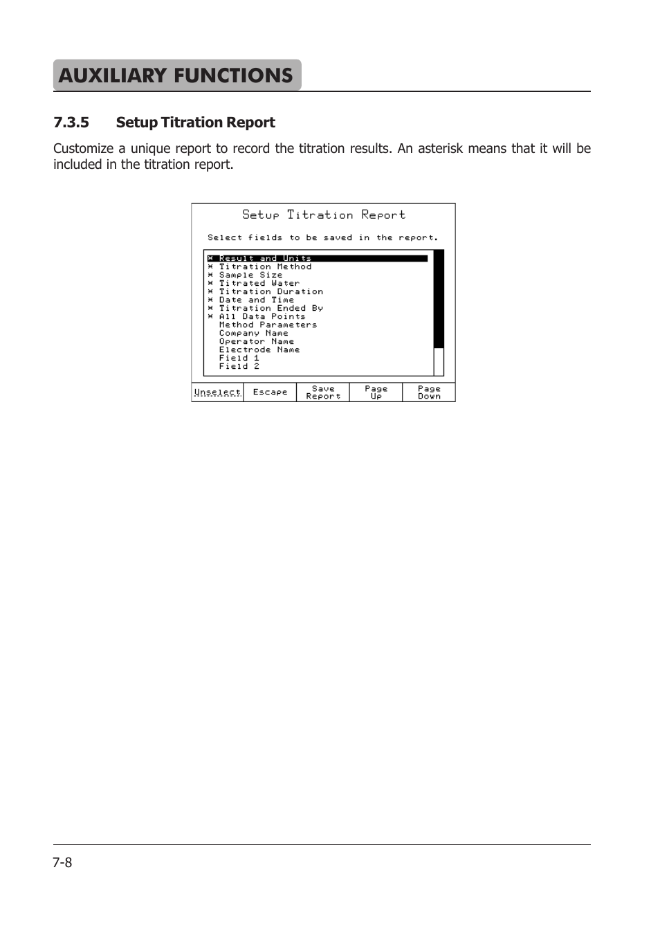 Auxiliary functions | Hanna Instruments HI 904 User Manual | Page 102 / 180