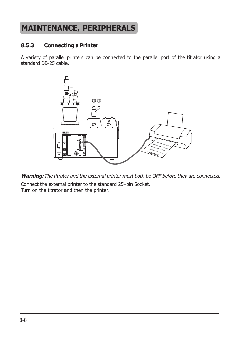 Maintenance, peripherals | Hanna Instruments HI 904 User Manual | Page 110 / 180