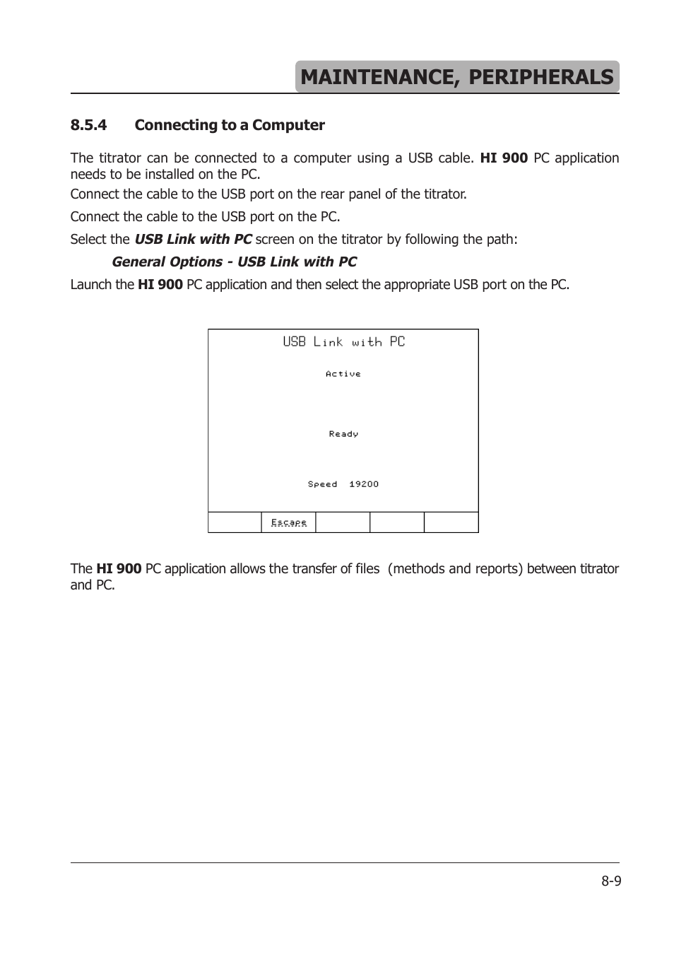 Maintenance, peripherals | Hanna Instruments HI 904 User Manual | Page 111 / 180