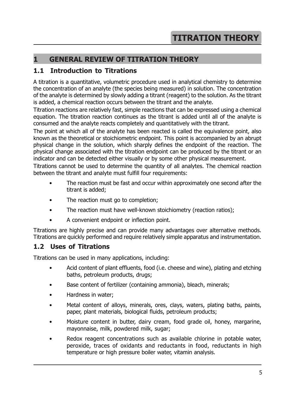 Titration theory, 1general review of titration theory | Hanna Instruments HI 904 User Manual | Page 153 / 180