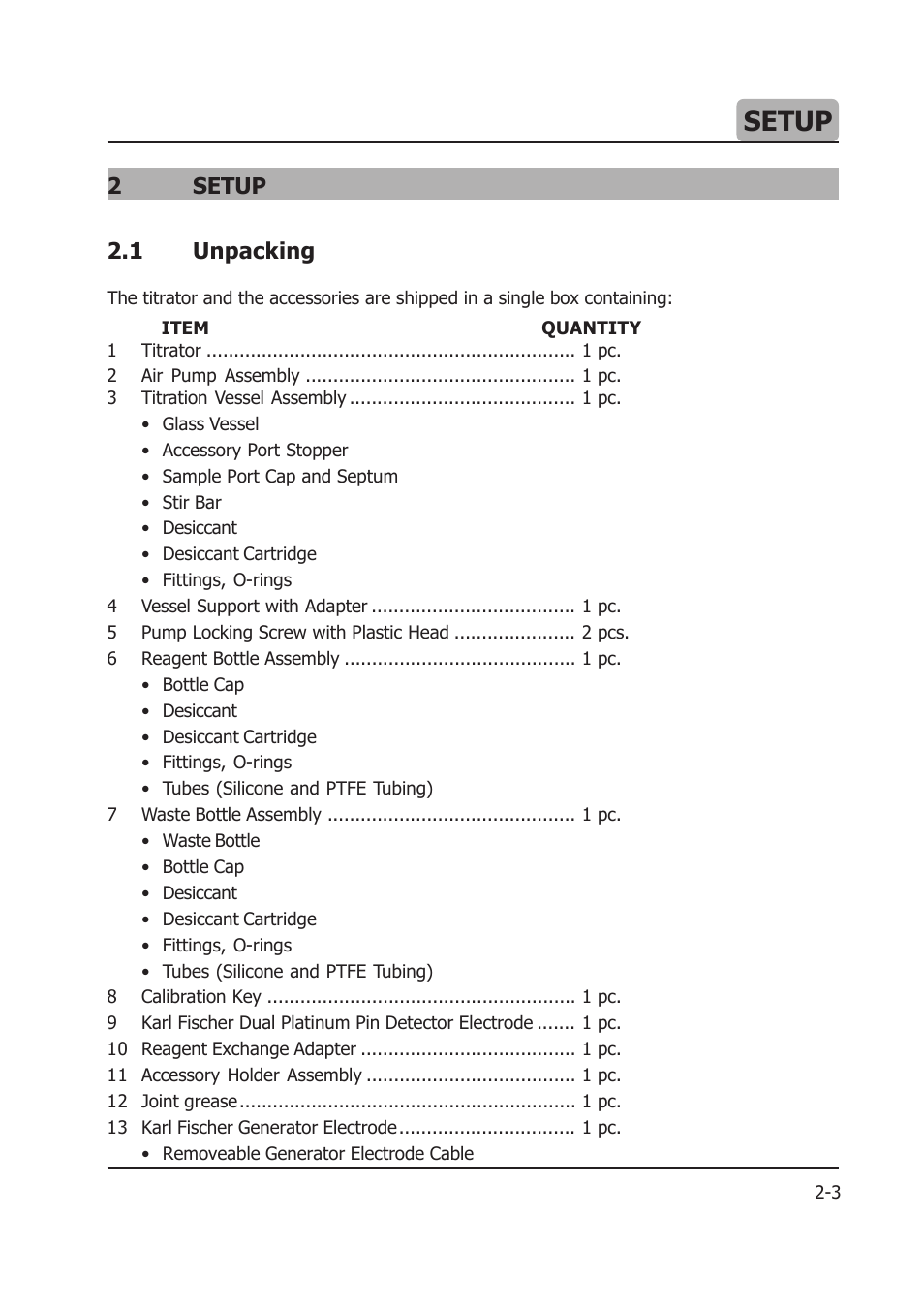 Setup, 2setup 2.1 unpacking | Hanna Instruments HI 904 User Manual | Page 25 / 180